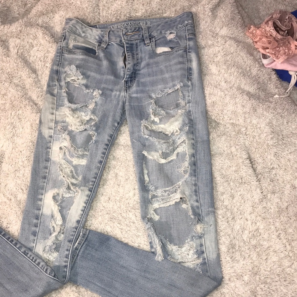 Blue ripped jeans